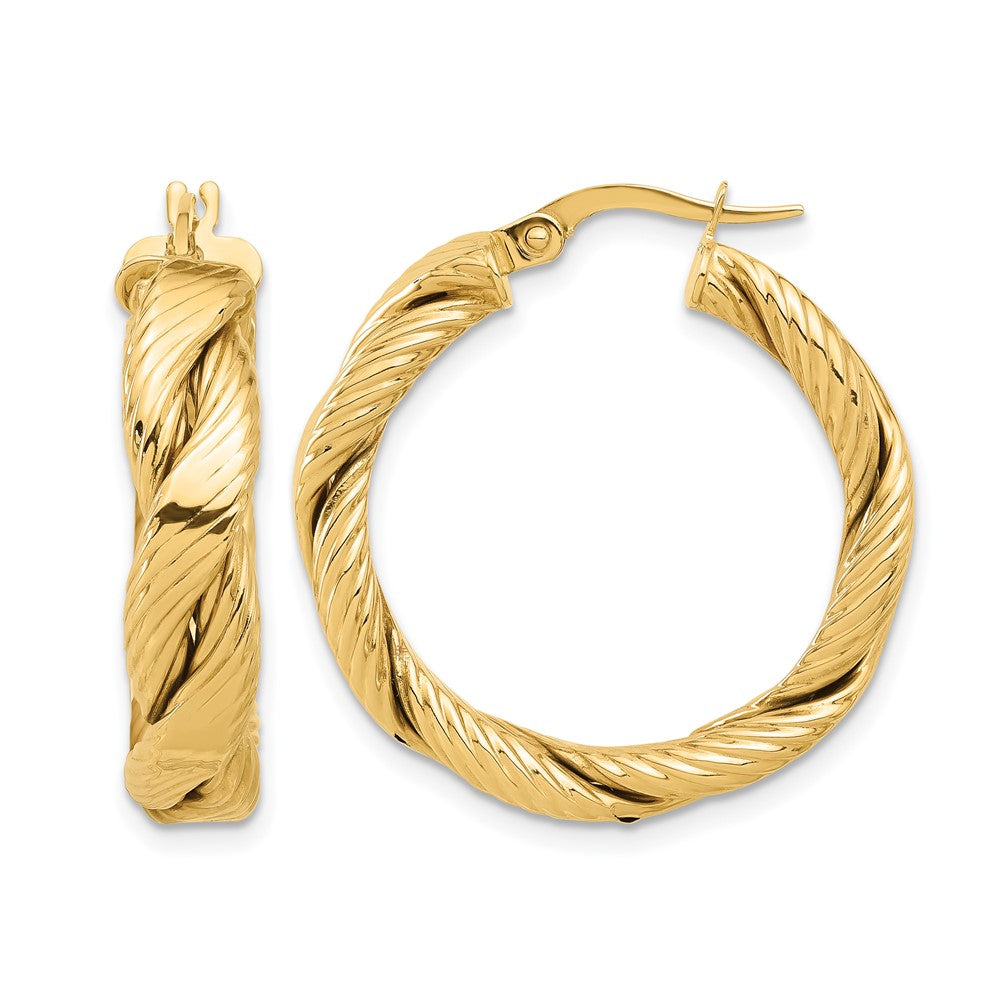 Polished and Textured Braided Hoop Earrings
