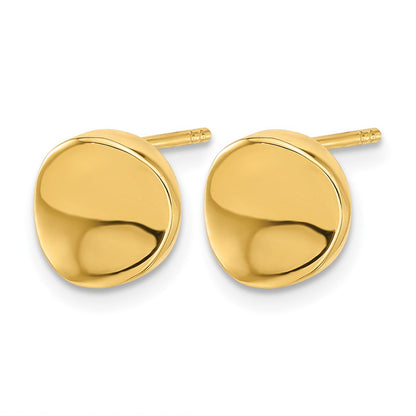Polished Post Earrings - 9.13mm, Yellow Gold