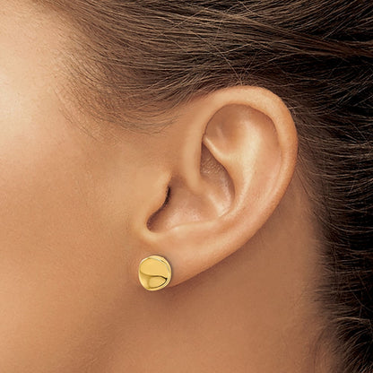 Polished Post Earrings - 9.13mm, Yellow Gold