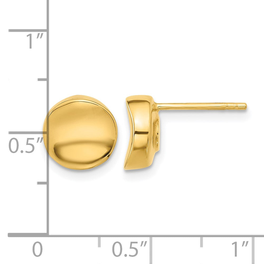 Polished Post Earrings - 9.13mm, Yellow Gold