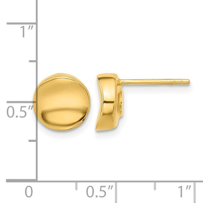 Polished Post Earrings - 9.13mm, Yellow Gold