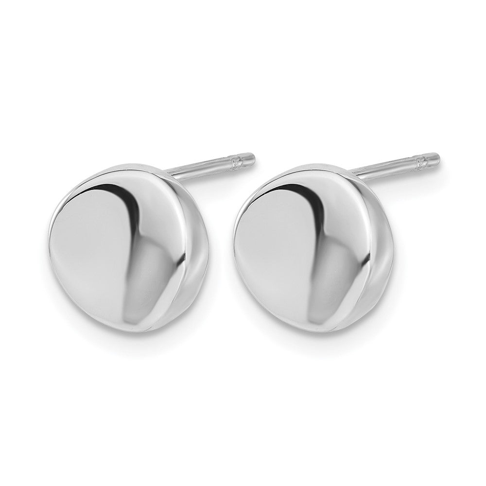 Polished Post Earrings - 9.13mm, White Gold