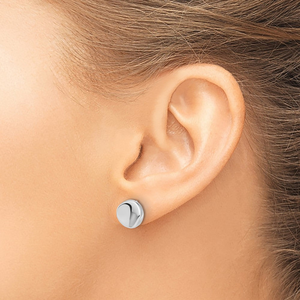 Polished Post Earrings - 9.13mm, White Gold