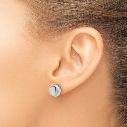 Polished Post Earrings - 9.13mm, White Gold