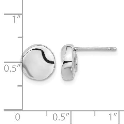 Polished Post Earrings - 9.13mm, White Gold
