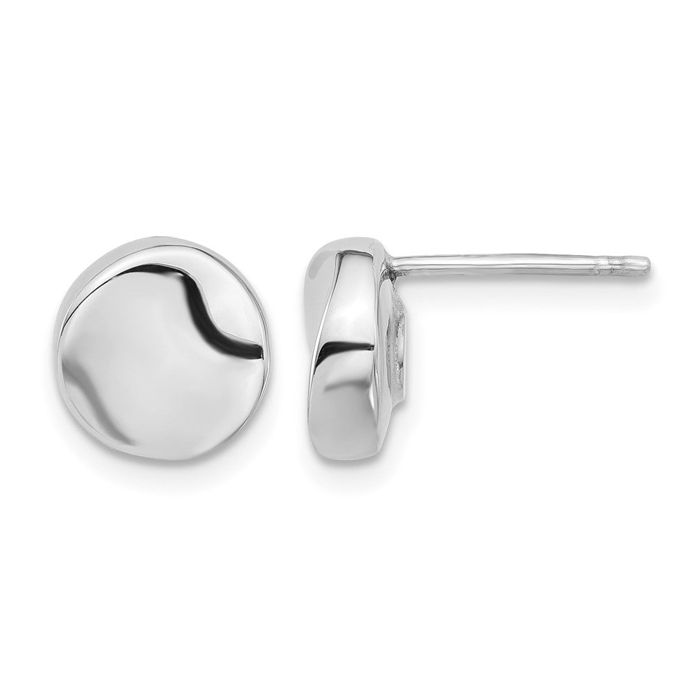 Polished Post Earrings - 9.13mm, White Gold