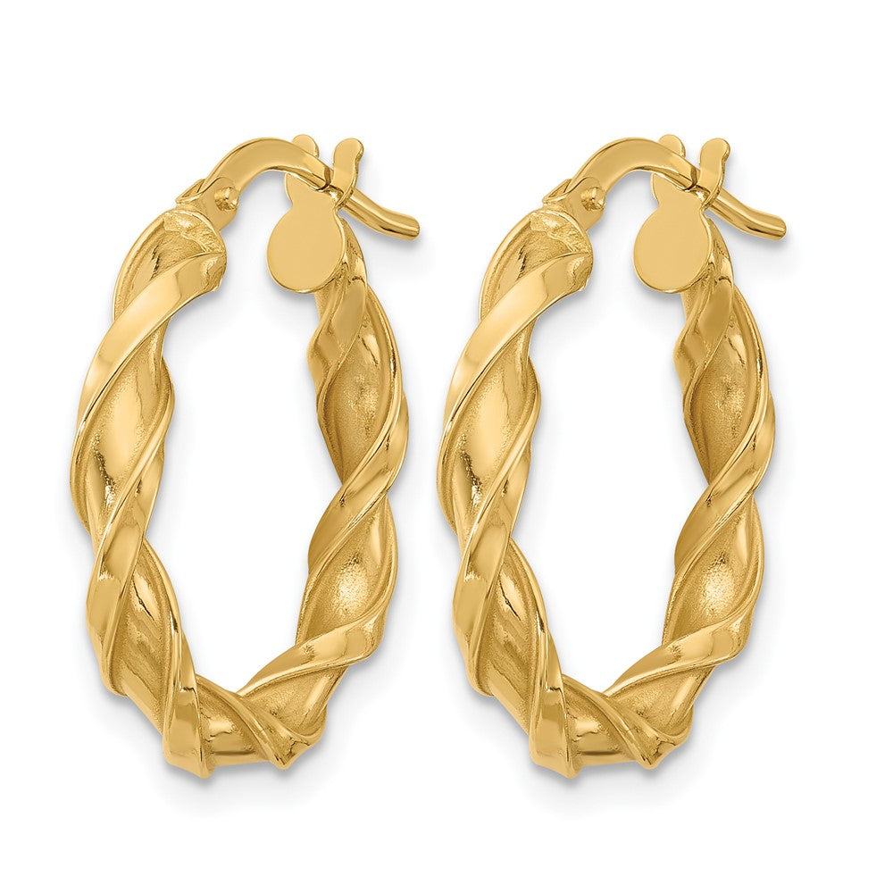 Polished Twisted Hoop Earrings - 1.35-1.45g