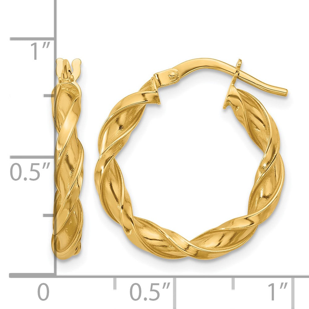 Polished Twisted Hoop Earrings - 1.35-1.45g