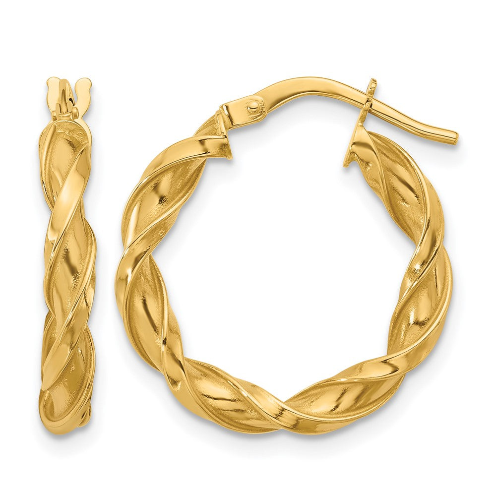 Polished Twisted Hoop Earrings - 1.35-1.45g