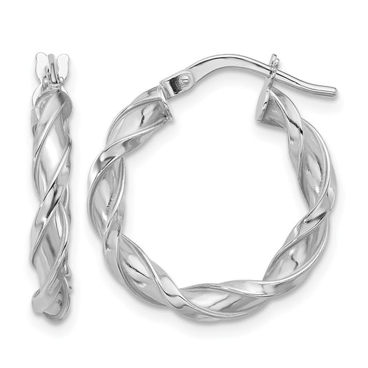 Polished Twisted Hoop Earrings - 1.35-1.45g