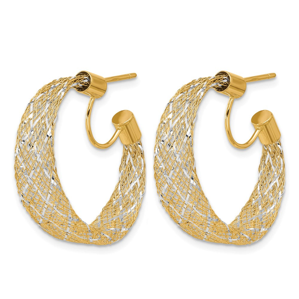 Braided Mesh Stretch Post Hoop Earrings