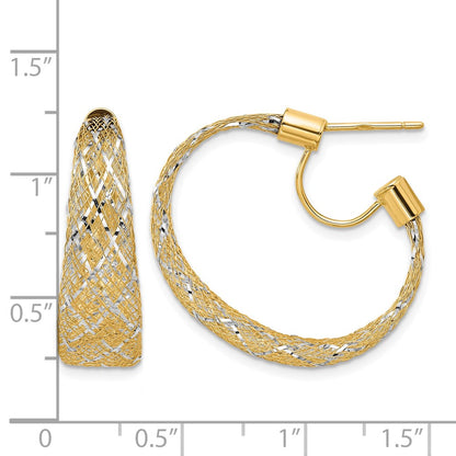 Braided Mesh Stretch Post Hoop Earrings