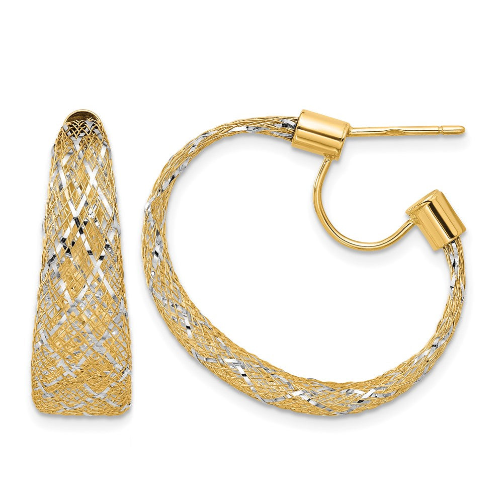 Braided Mesh Stretch Post Hoop Earrings