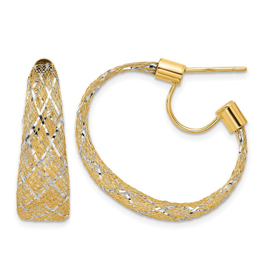 Braided Mesh Stretch Post Hoop Earrings