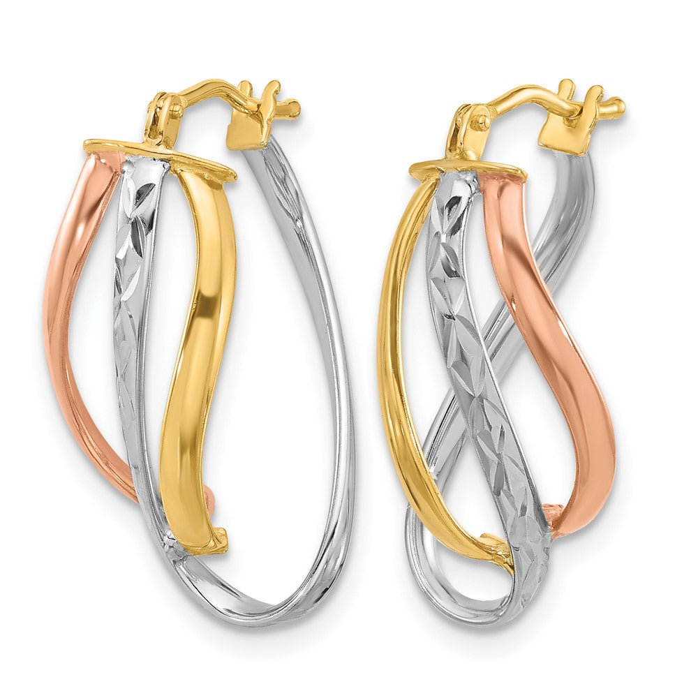 Polished D/C Fancy Hoop Earrings