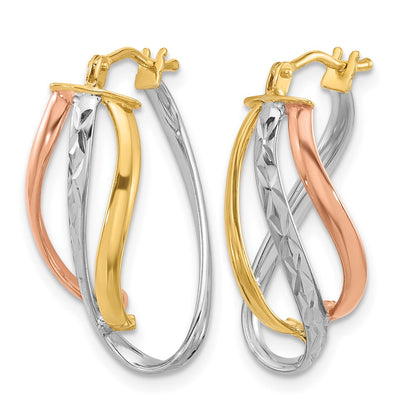 Polished D/C Fancy Hoop Earrings
