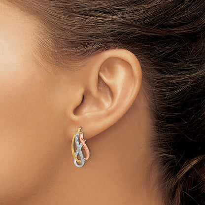 Polished D/C Fancy Hoop Earrings