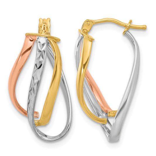 Polished D/C Fancy Hoop Earrings