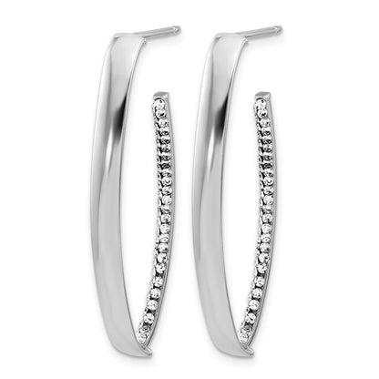 Polished Crystals J-Hoop Post Earrings