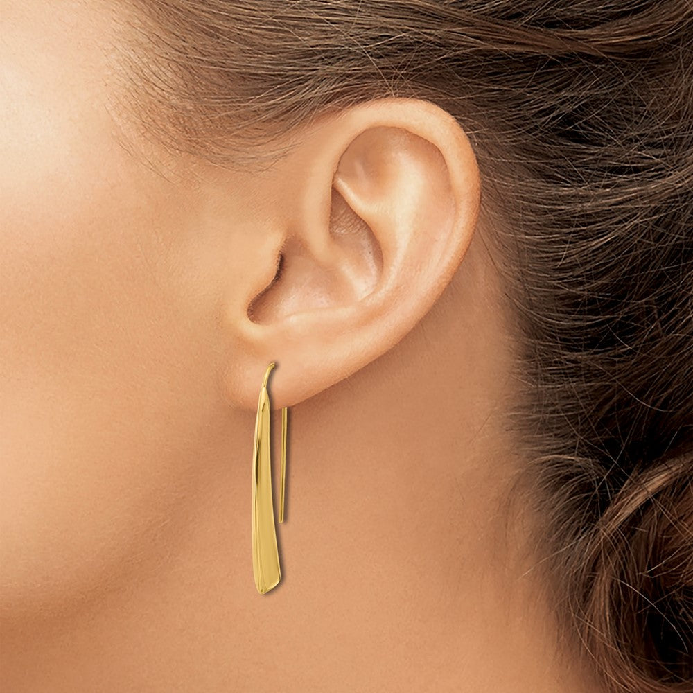 Polished Drop Bar Threader Earrings