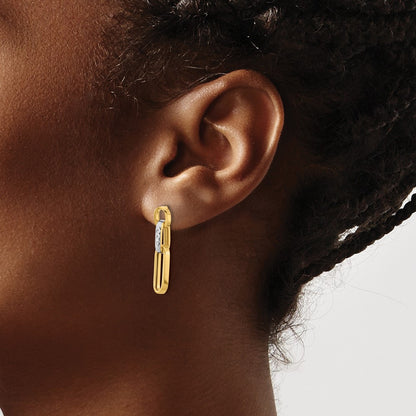 Polished and D/C Link Dangle Post Earrings