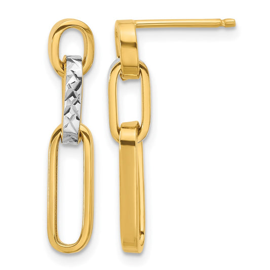 Polished and D/C Link Dangle Post Earrings
