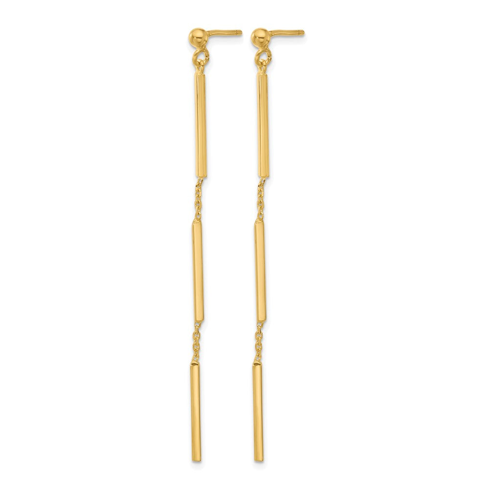 Polished 3 Bar Dangle Post Earrings