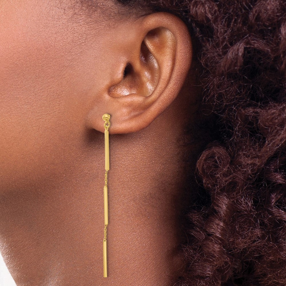 Polished 3 Bar Dangle Post Earrings
