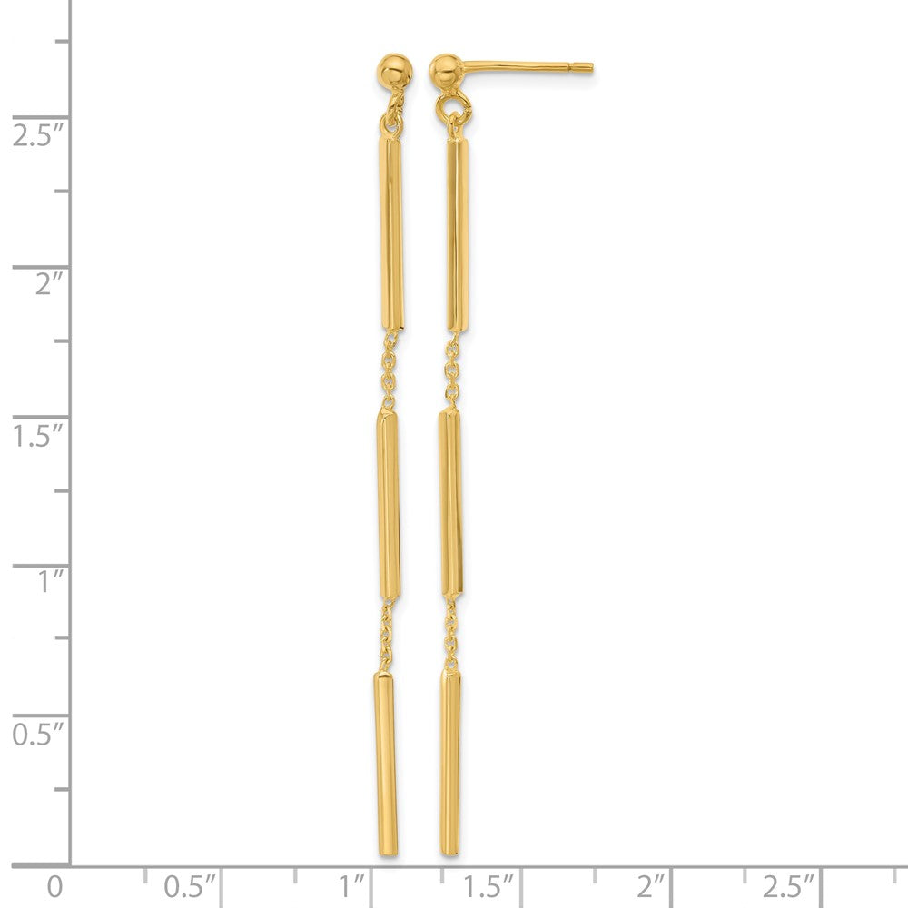 Polished 3 Bar Dangle Post Earrings