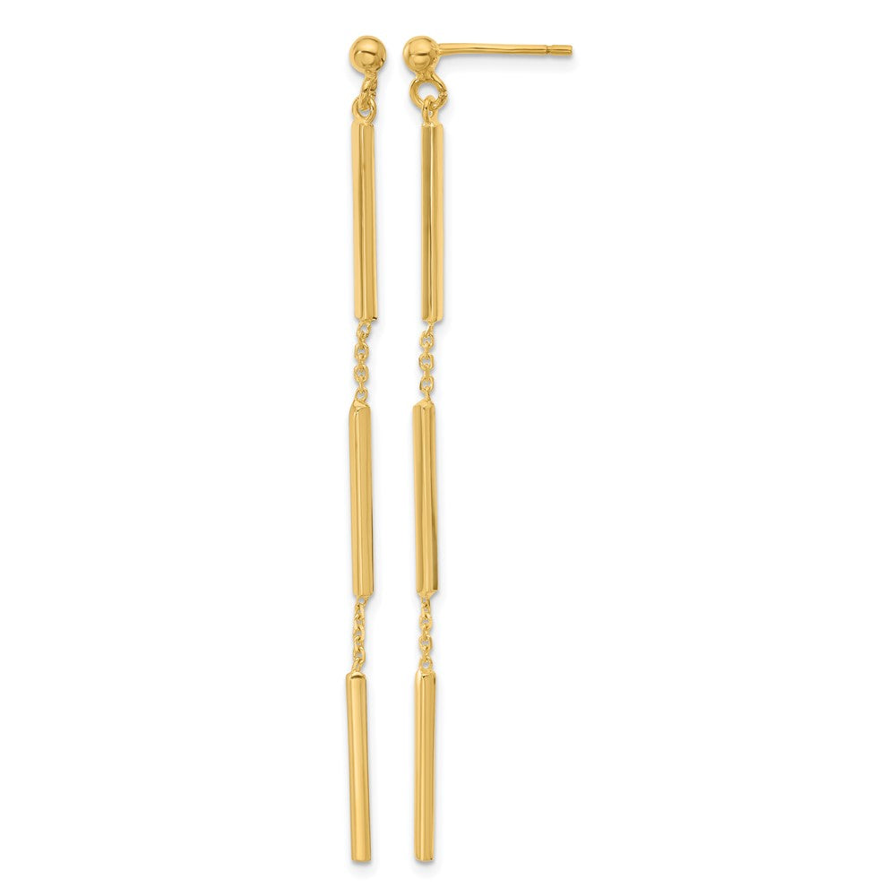 Polished 3 Bar Dangle Post Earrings