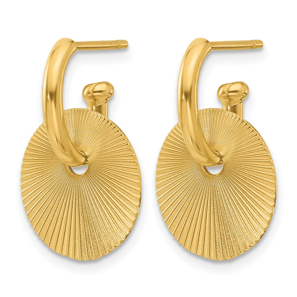 Polished and Textured Circle Dangle Post Earrings