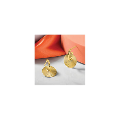 Polished and Textured Circle Dangle Post Earrings