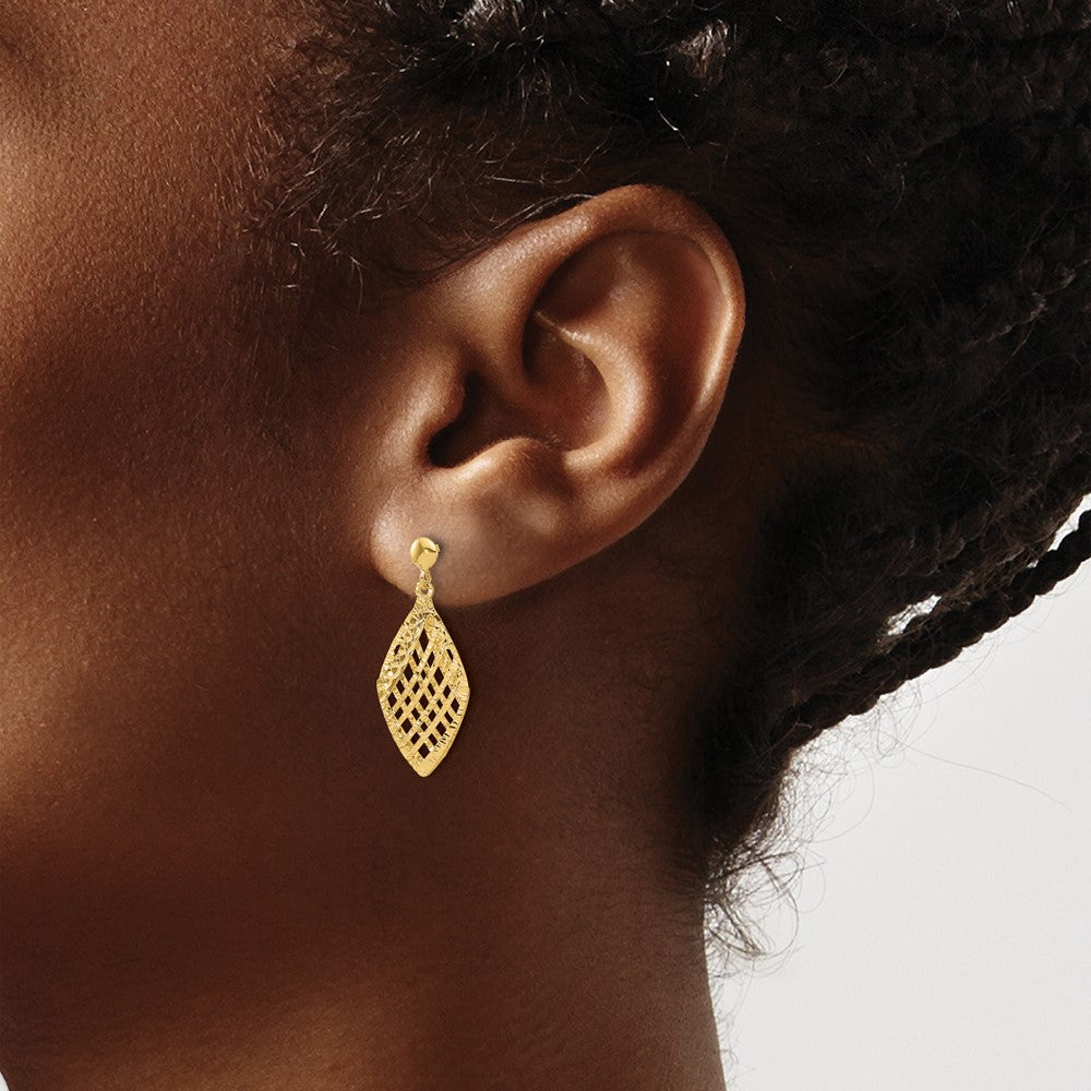 Polished D/C Post Dangle Earrings - 11.2mm