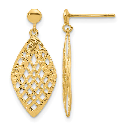 Polished D/C Post Dangle Earrings - 11.2mm