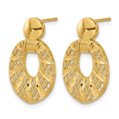 Polished D/C Oval Post Dangle Earrings