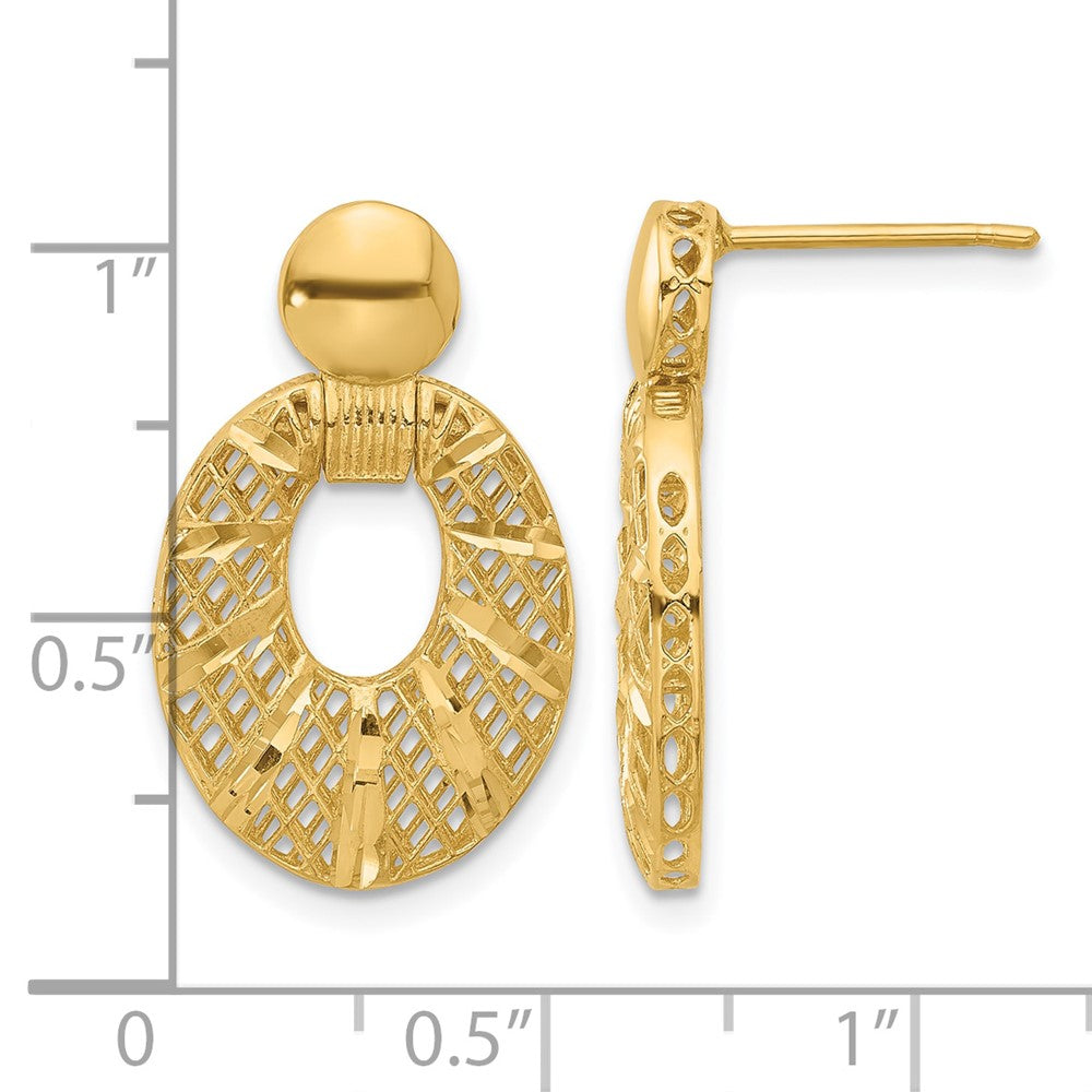 Polished D/C Oval Post Dangle Earrings