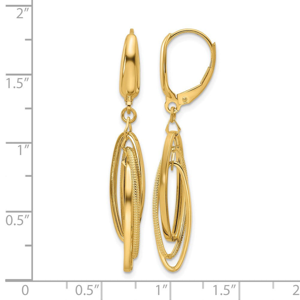 Polished/Textured Triple Oval Dangle Earrings
