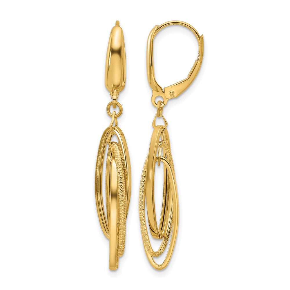 Polished/Textured Triple Oval Dangle Earrings