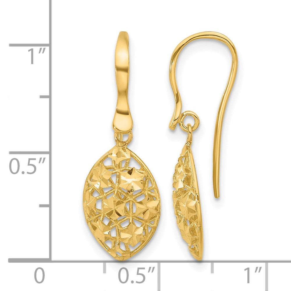 Polished D/C Shepherd Hook Dangle Earrings
