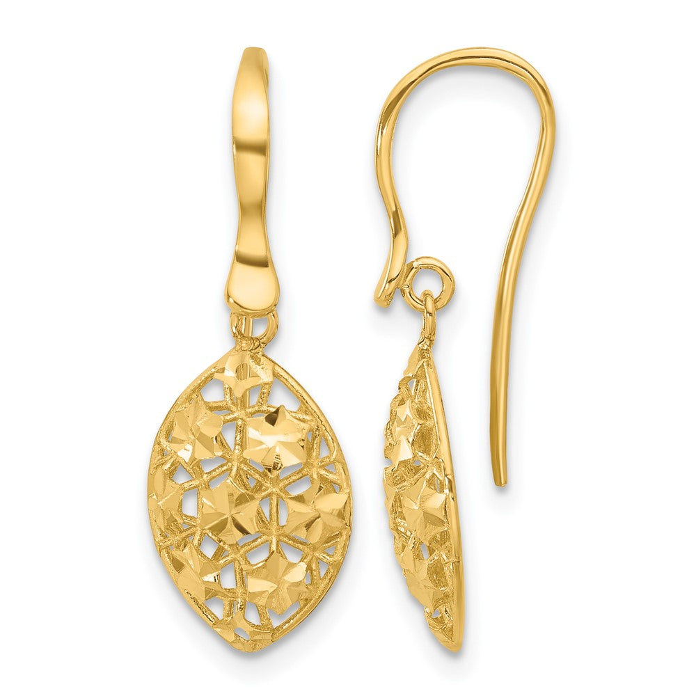 Polished D/C Shepherd Hook Dangle Earrings