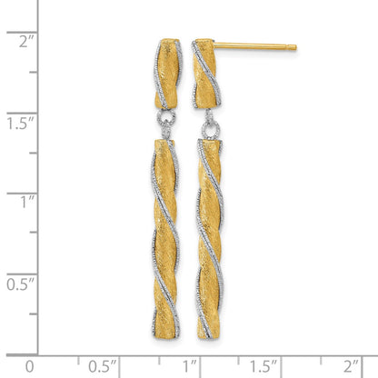 Polished/Satin/Dia-cut Post Dangle Earrings