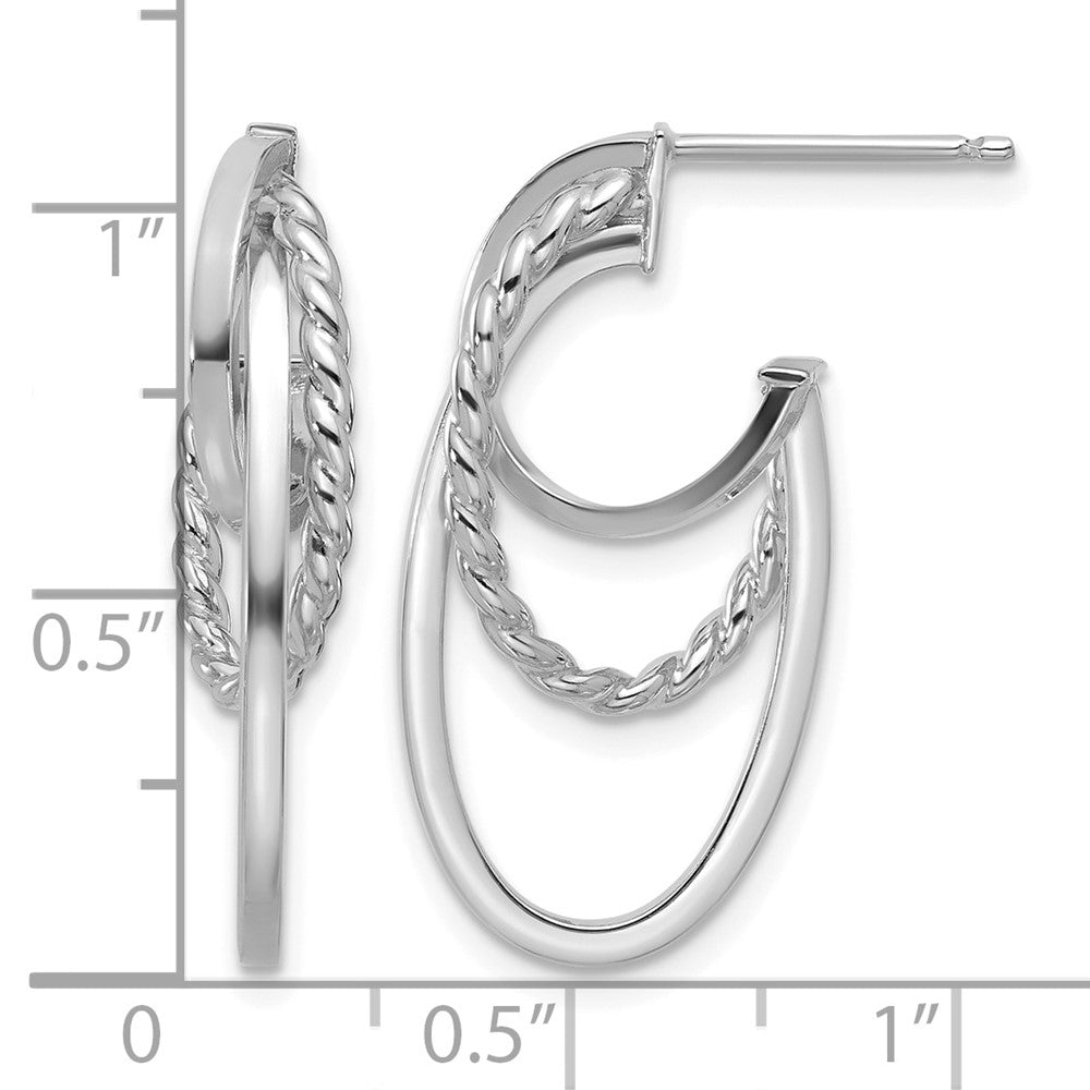Polish/ Twisted Oval J-Hoop Earrings