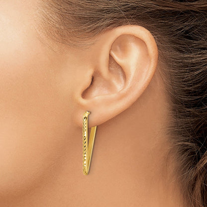 Polished and Diamond-cut Triangle Post Earrings