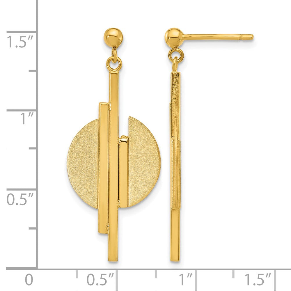 Polished and Brushed Dangle Post Earrings