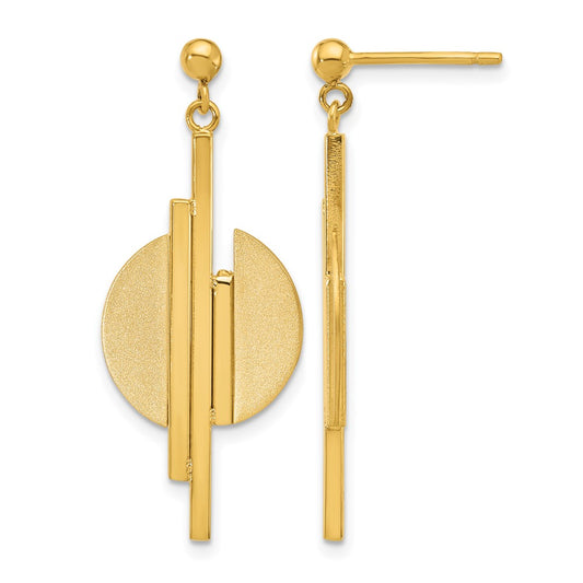 Polished and Brushed Dangle Post Earrings