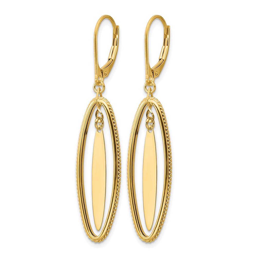 Polished and Textured Dangle Leverback Earrings