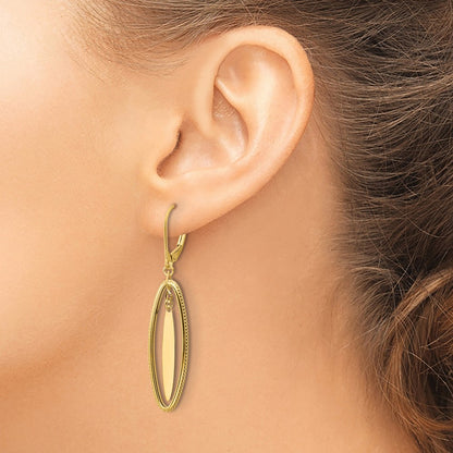 Polished and Textured Dangle Leverback Earrings