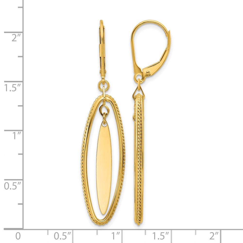 Polished and Textured Dangle Leverback Earrings