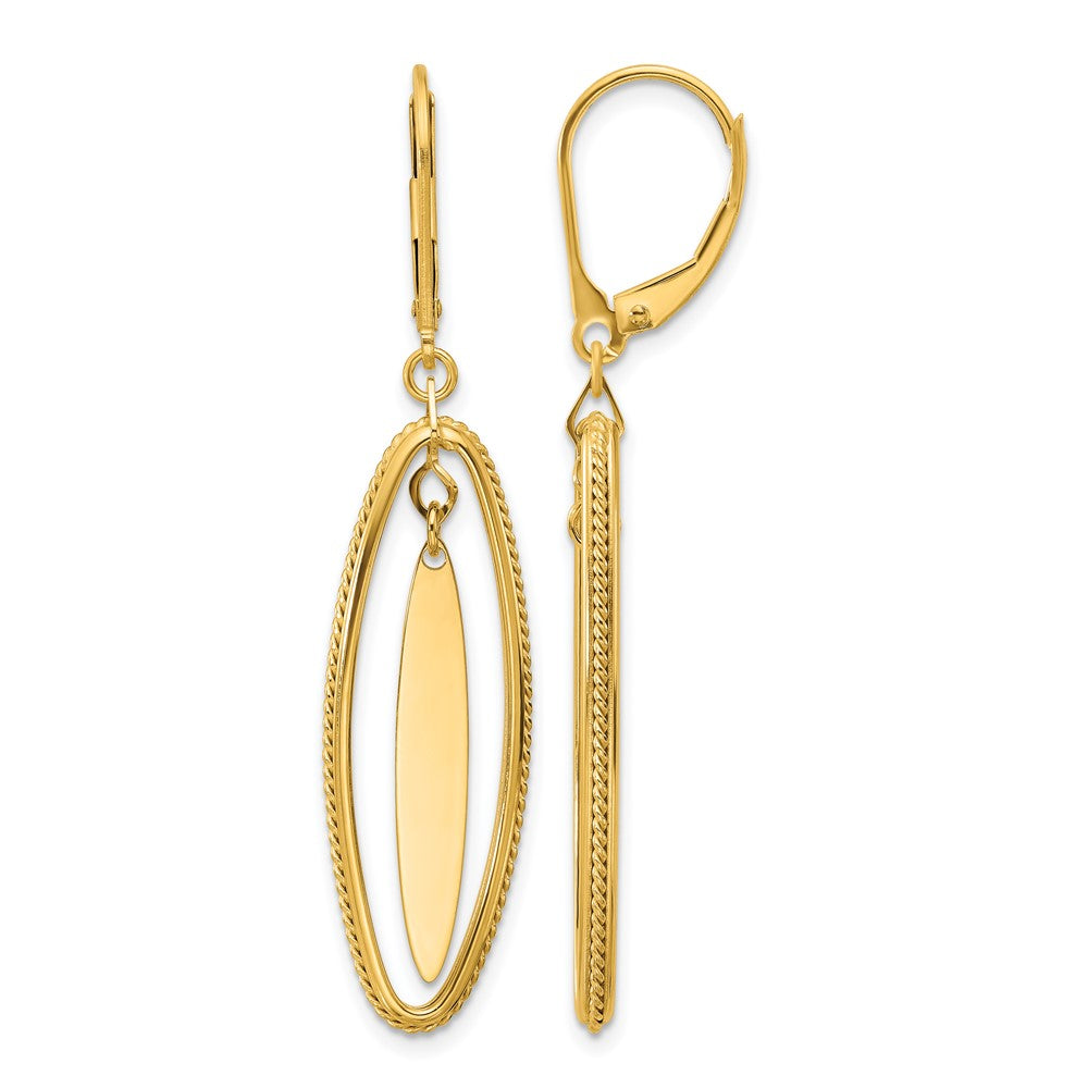 Polished and Textured Dangle Leverback Earrings