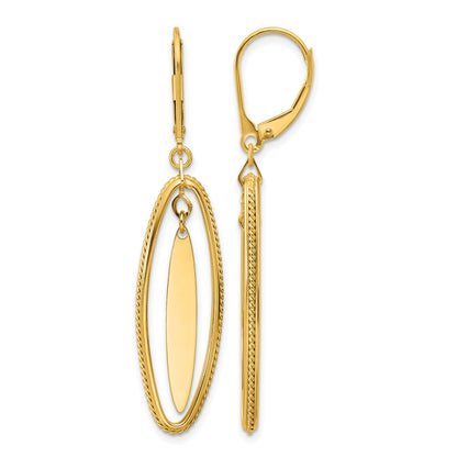 Polished and Textured Dangle Leverback Earrings